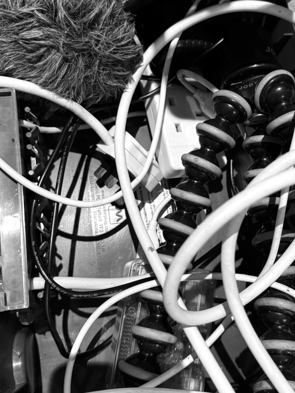 Parts used to build first prototype acoustic detector from spare components